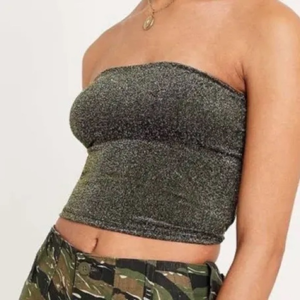 Urban Outfitters Gold Glitter Tube Top